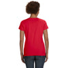 LAT Women's Red V-Neck Fine Jersey T-Shirt