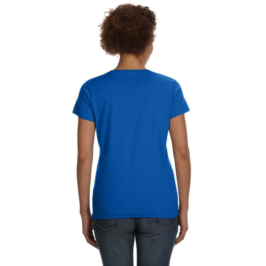 LAT Women's Royal V-Neck Fine Jersey T-Shirt