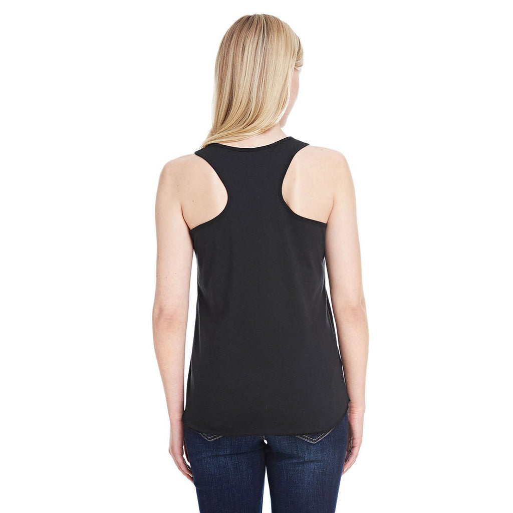 LAT Women's Black Relaxed Racerback Premium Jersey Tank