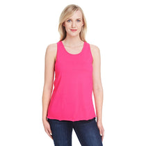LAT Women's Hot Pink Relaxed Racerback Premium Jersey Tank
