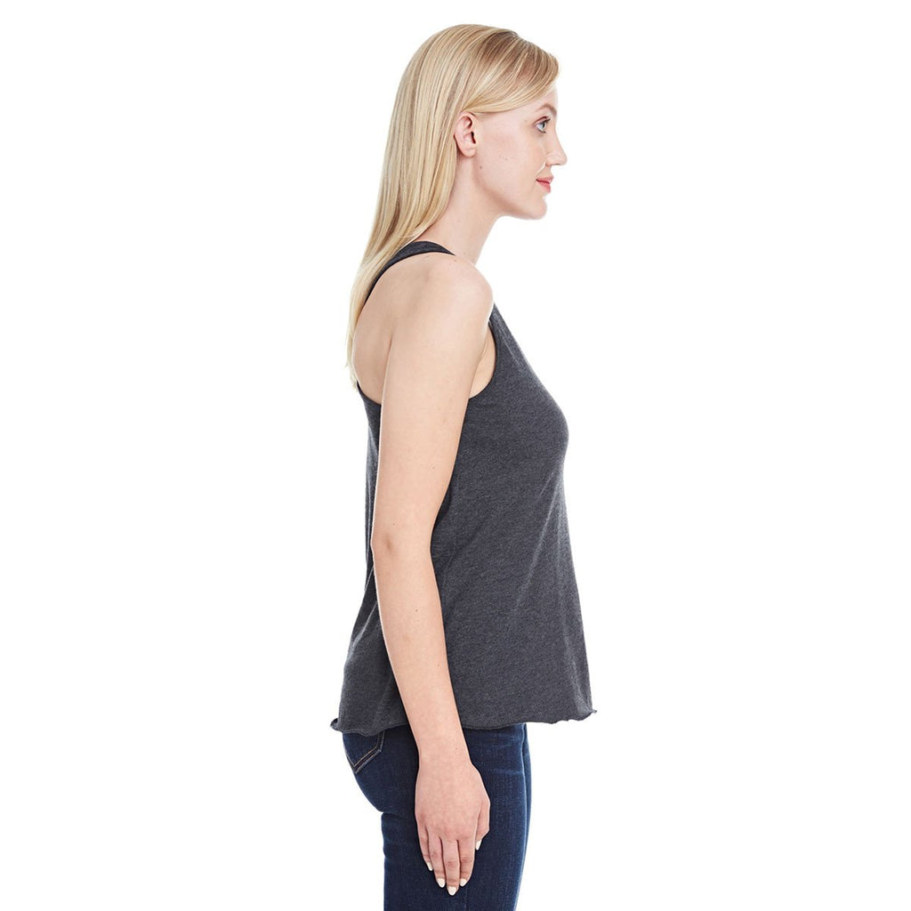 LAT Women's Vintage Smoke Relaxed Racerback Premium Jersey Tank