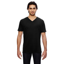 Anvil Men's Black 3.2 oz. Featherweight Short-Sleeve V-Neck T-Shirt