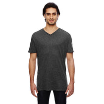 Anvil Men's Heather Dark Grey 3.2 oz. Featherweight Short-Sleeve V-Neck T-Shirt