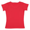 LAT Women's Red/White Soccer Ringer Fine Jersey T-Shirt
