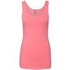 Next Level Women's Neon Heather Pink Jersey Tank Top