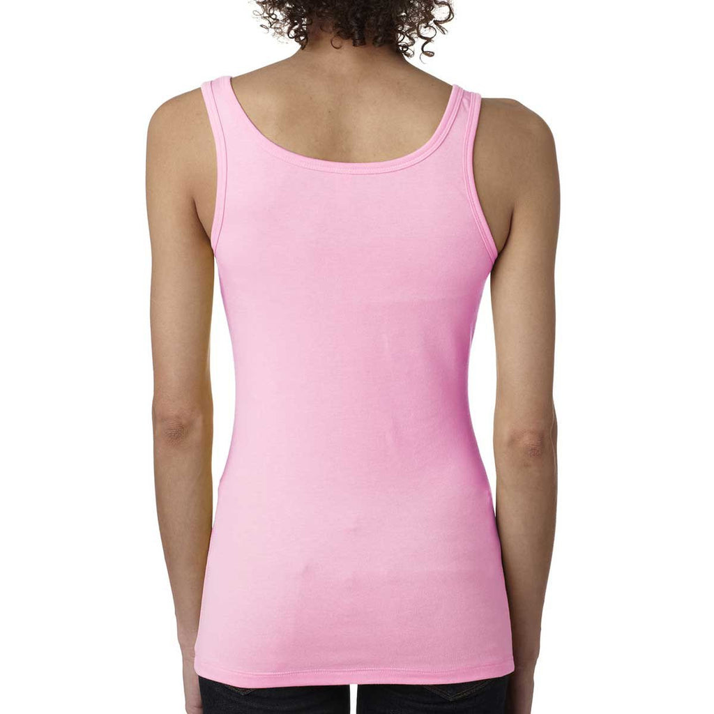 Next Level Women's Neon Heather Pink Jersey Tank Top