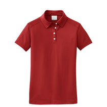 Nike Women's Red Dri-FIT Short Sleeve Pebble Texture Polo
