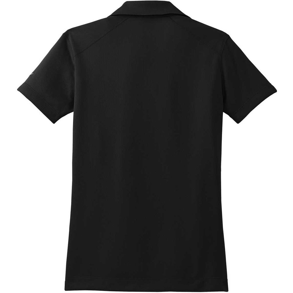 Nike Women's Black Dri-FIT Short Sleeve Pebble Texture Polo