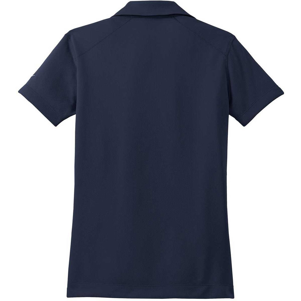 Nike Women's Navy Dri-FIT Short Sleeve Pebble Texture Polo