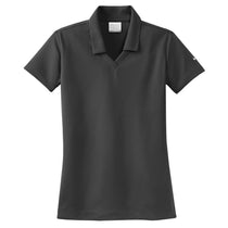 Nike Women's Dark Grey Dri-FIT Short Sleeve Micro Pique Polo