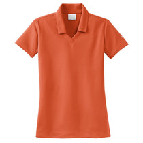 Nike Women's Orange Dri-FIT Short Sleeve Micro Pique Polo