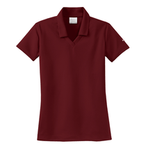 Nike Women's Dark Red Dri-FIT Short Sleeve Micro Pique Polo
