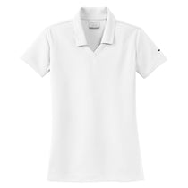 Nike Women's White Dri-FIT Short Sleeve Micro Pique Polo