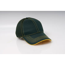 Pacific Headwear Dark Green/Gold Velcro Adjustable Soft Trucker Mesh Contrast Cap