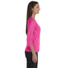 LAT Women's Raspberry Three-Quarter Sleeve Premium Jersey T-Shirt