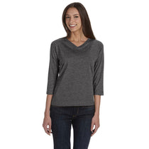 LAT Women's Vintage Smoke Three-Quarter Sleeve Premium Jersey T-Shirt