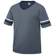 Augusta Sportswear Men's Graphite/Navy/White Sleeve Stripe Jersey