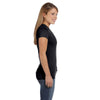 LAT Women's Black Junior Fit V-Neck Fine Jersey T-Shirt
