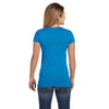 LAT Women's Cobalt Junior Fit V-Neck Fine Jersey T-Shirt
