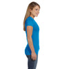 LAT Women's Cobalt Junior Fit V-Neck Fine Jersey T-Shirt