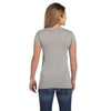 LAT Women's Heather Junior Fit V-Neck Fine Jersey T-Shirt