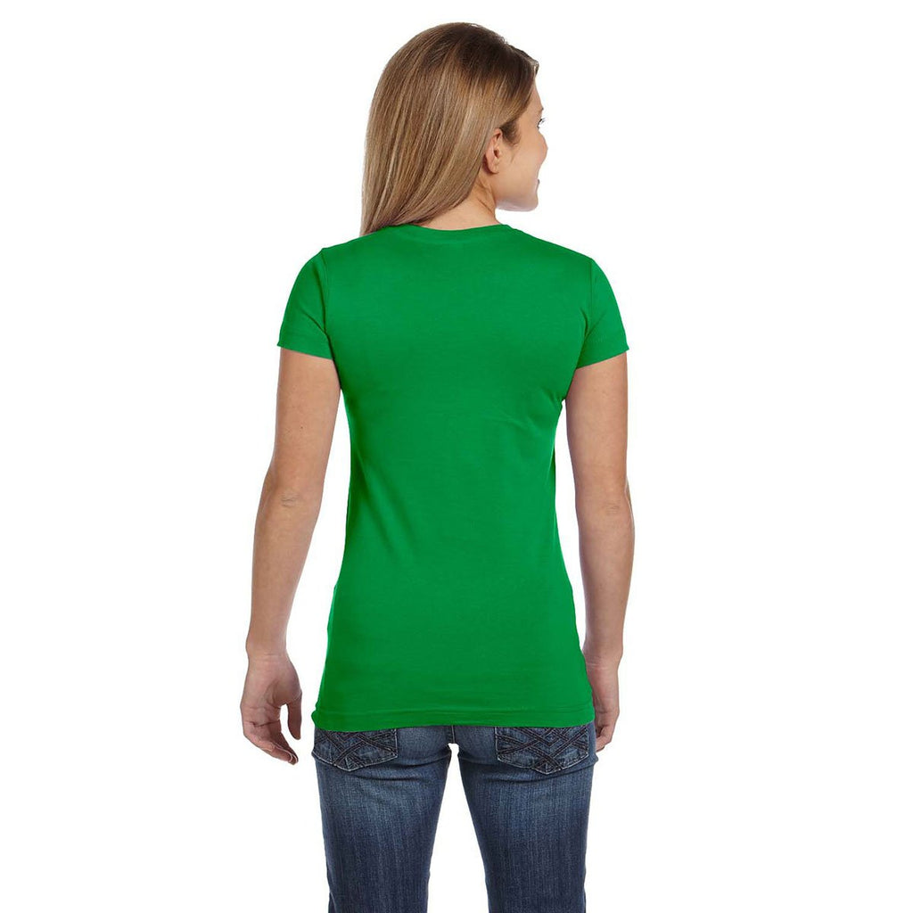 LAT Women's Kelly Junior Fit V-Neck Fine Jersey T-Shirt