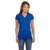 LAT Women's Royal Junior Fit V-Neck Fine Jersey T-Shirt