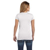 LAT Women's White Junior Fit V-Neck Fine Jersey T-Shirt
