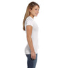 LAT Women's White Junior Fit V-Neck Fine Jersey T-Shirt