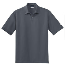 Nike Men's Dark Grey Dri-FIT Short Sleeve Pebble Texture Polo