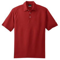 Nike Men's Red Dri-FIT Short Sleeve Mini Texture Polo