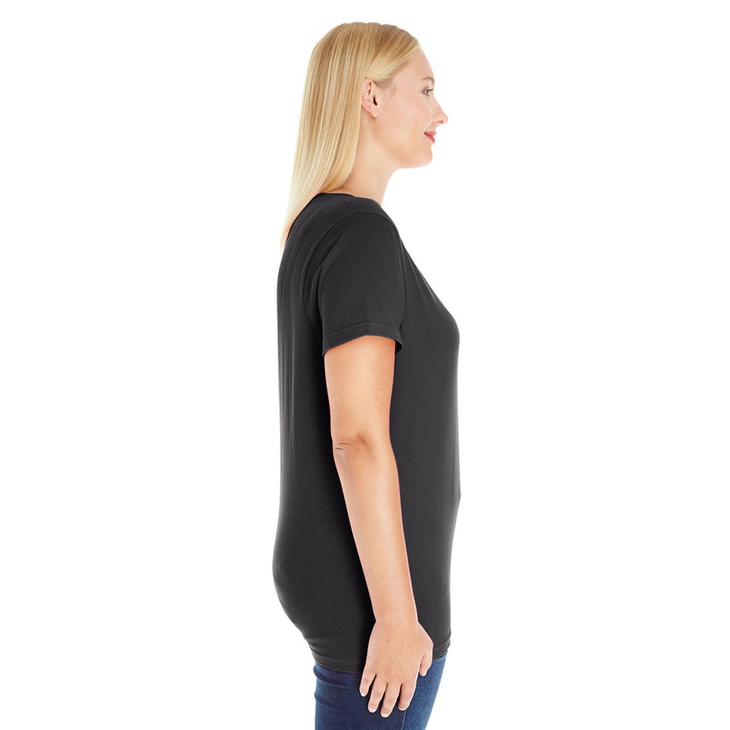 LAT Women's Black Curvy Premium Jersey T-Shirt