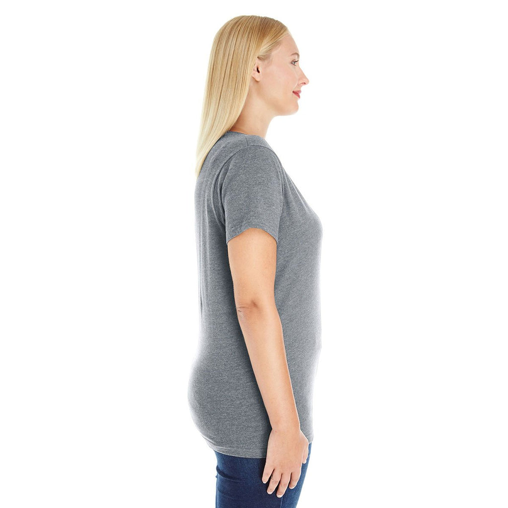 LAT Women's Granite Heather Curvy Premium Jersey T-Shirt