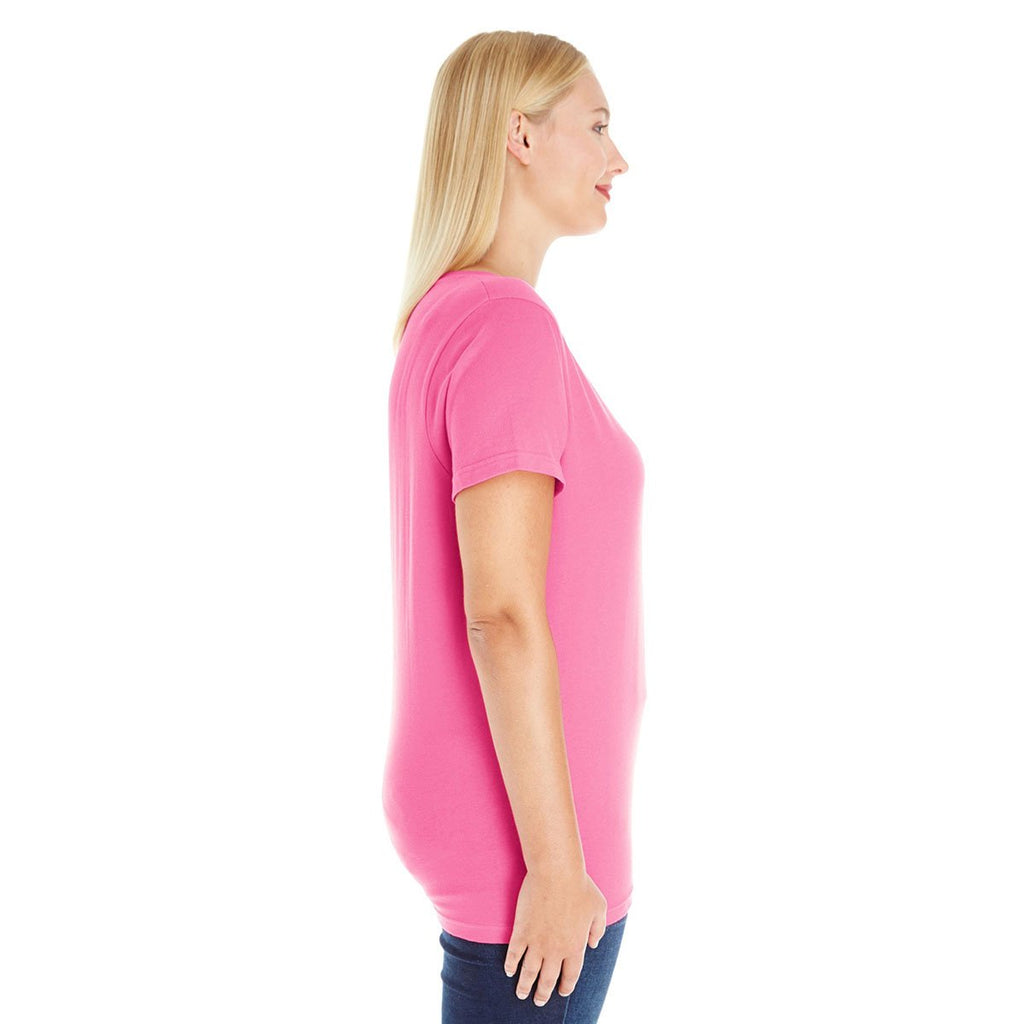 LAT Women's Hot Pink Curvy Premium Jersey T-Shirt