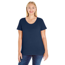 LAT Women's Navy Curvy Premium Jersey T-Shirt