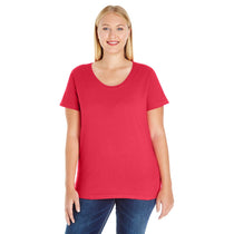 LAT Women's Red Curvy Premium Jersey T-Shirt