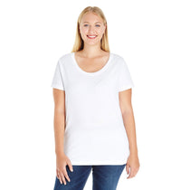 LAT Women's White Curvy Premium Jersey T-Shirt