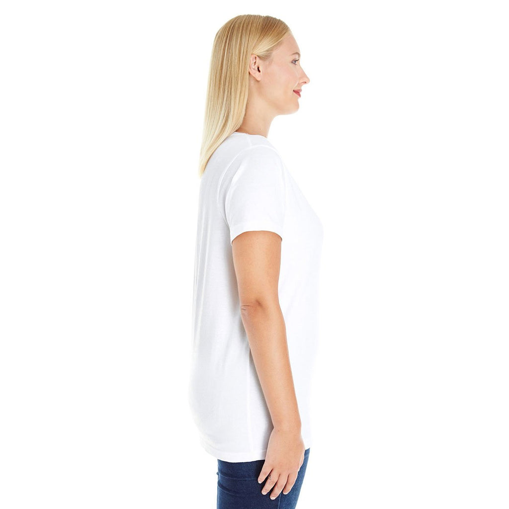 LAT Women's White Curvy Premium Jersey T-Shirt