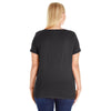 LAT Women's Black Curvy V-Neck Premium Jersey T-Shirt