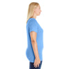 LAT Women's Carolina Blue Curvy V-Neck Premium Jersey T-Shirt