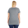 LAT Women's Granite Heather Curvy V-Neck Premium Jersey T-Shirt
