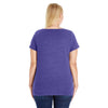 LAT Women's Vintage Purple Curvy V-Neck Premium Jersey T-Shirt