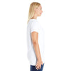 LAT Women's White Curvy V-Neck Premium Jersey T-Shirt