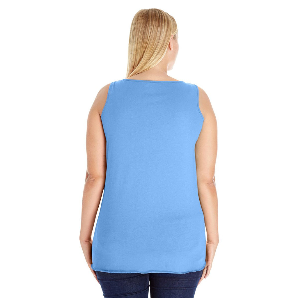 LAT Women's Carolina Blue Curvy Premium Jersey Tank