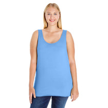 LAT Women's Carolina Blue Curvy Premium Jersey Tank