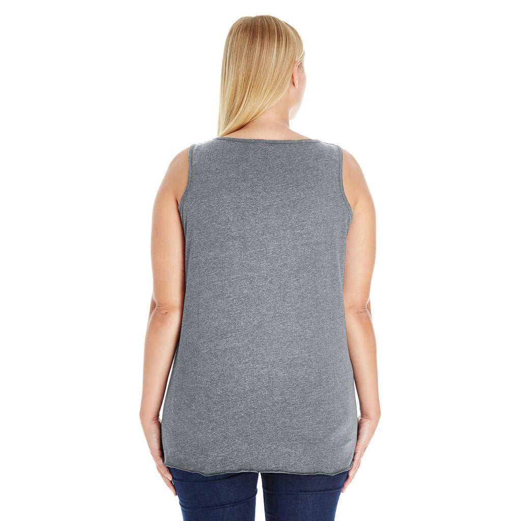 LAT Women's Granite Heather Curvy Premium Jersey Tank