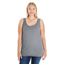 LAT Women's Granite Heather Curvy Premium Jersey Tank