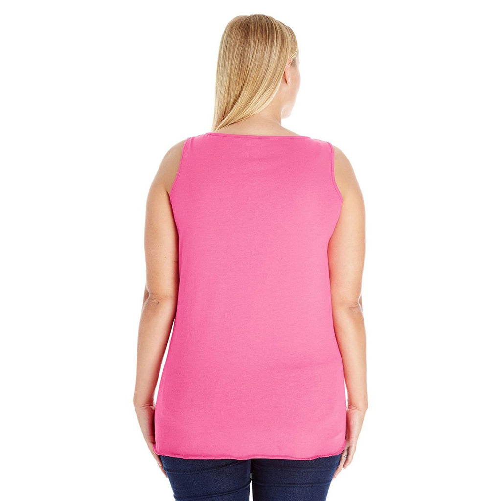 LAT Women's Hot Pink Curvy Premium Jersey Tank