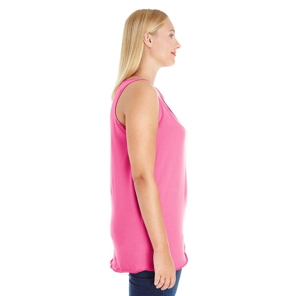 LAT Women's Hot Pink Curvy Premium Jersey Tank