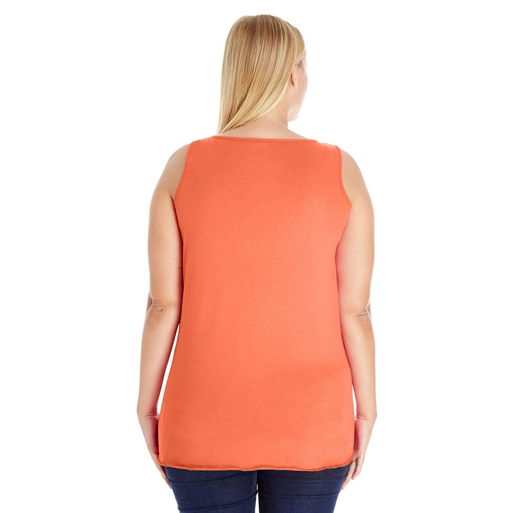 LAT Women's Papaya Curvy Premium Jersey Tank